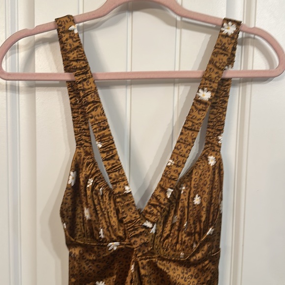 For Love and Lemons Tawney Mini Slip Dress Cheetah Size Small - Picture 7 of 11